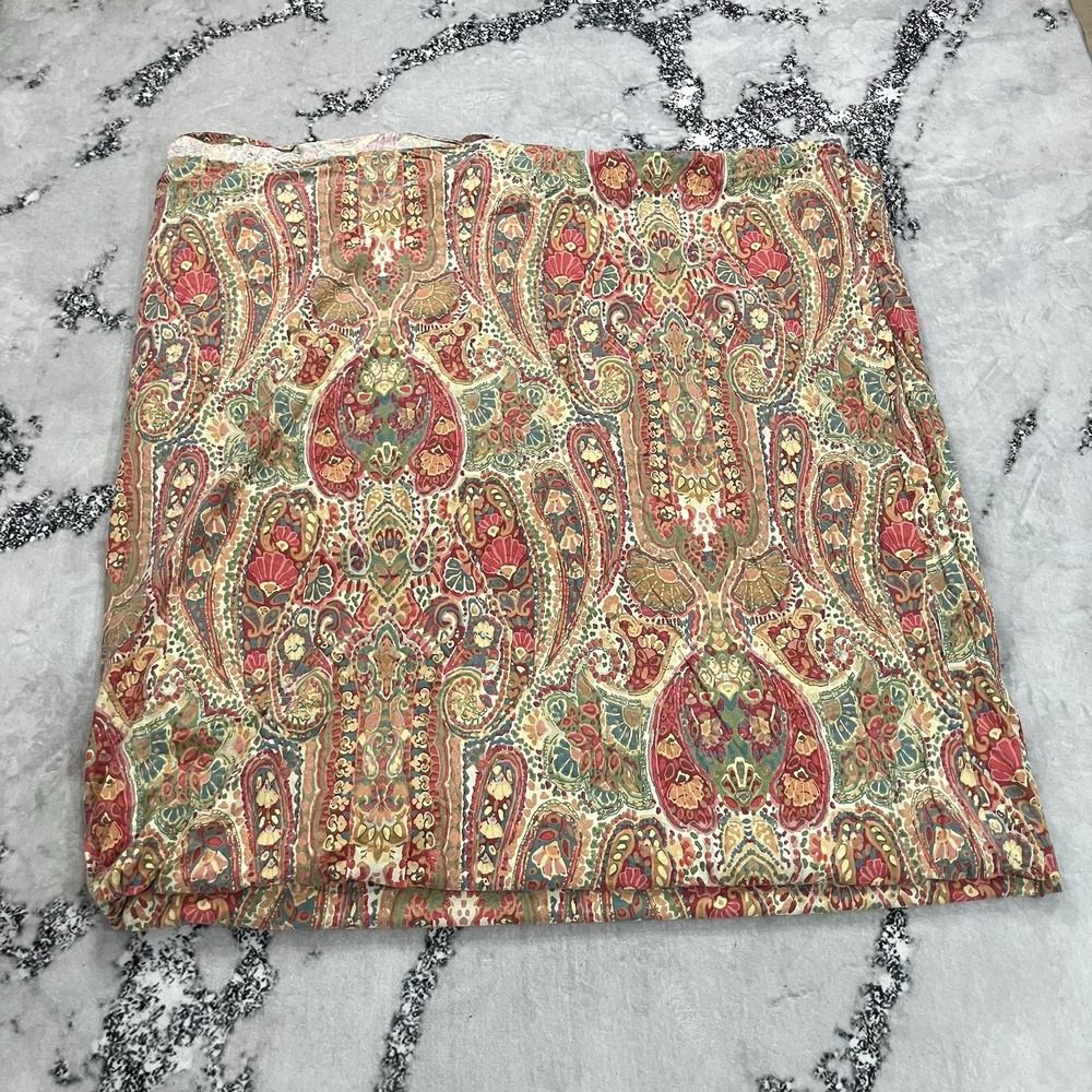 Pottery Barn Full Queen Duvet Cover Paisley Organic Cotton Multicolor Boho
